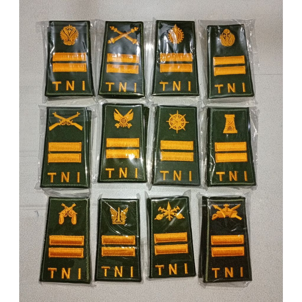 Pangkat Letnan Satu (Lettu) Lis Hijau Staff PDH TNI AD Multi Corps Inf, Kav, Arm, Arh, Cpn, Czi, Cke