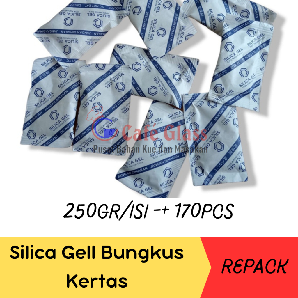 

Silica Gell Repack / Pengawet Makanan-Repack 100GR/Isi -+170PCS