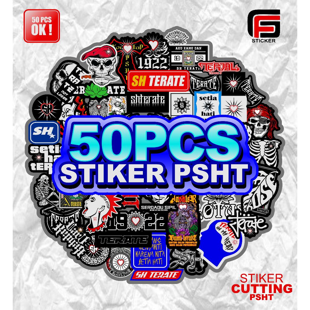 

Stiker PSHT isi 50 pcs anti air sudah cutting