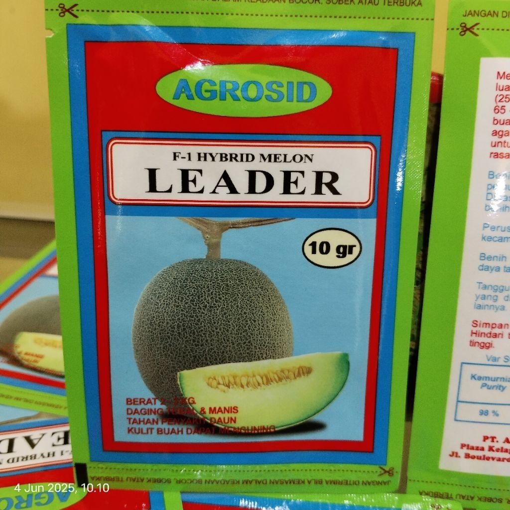

Benih melon f1 LEADER Kemasan 10 gr exp.2024