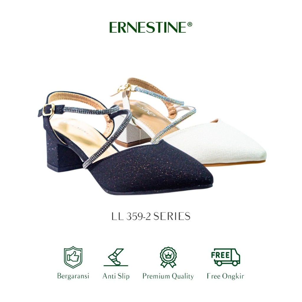 [BUY 1 GET 1 FREE] Sandal Heels/Pesta Wanita, Hak 5cm Type LL 359-2 Ernestine Collection