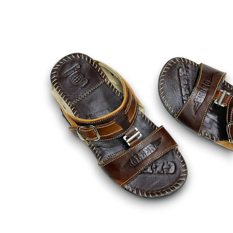 Sandal kulit berkualitas sandal cowok Gleer sendal kulit sapi asli 100%