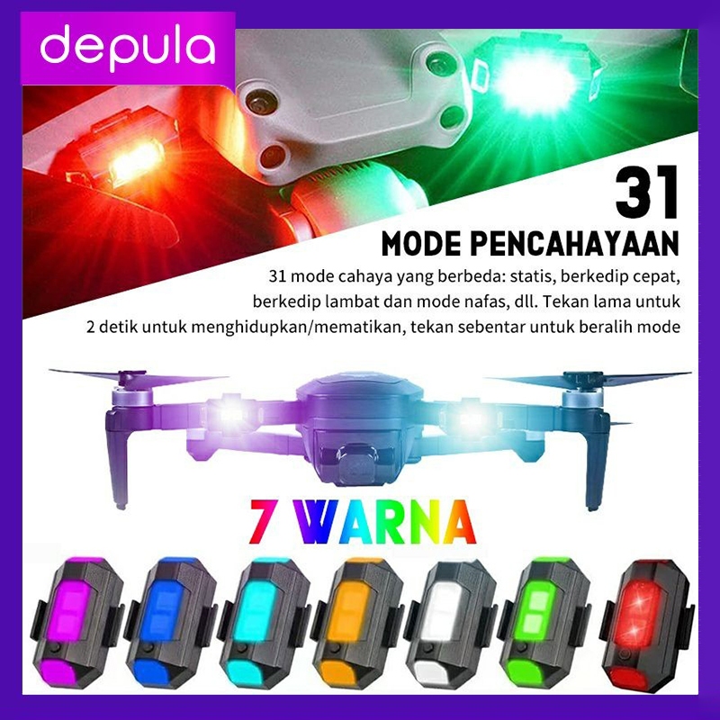 Lampu Strobo LED 7 Warna Universal Lampu LED Kedip Pesawat RGB Safety Sein Dip Motor Mobil Usb Mobil