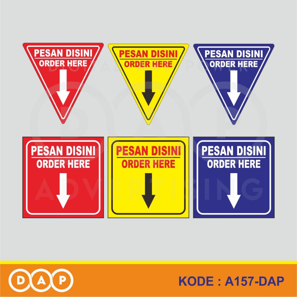 

A157 - Acrylic Sign, Stiker Akrilik Pesan di Sini, Order Here, Tahan Air, Termurah, dan Bisa Custom