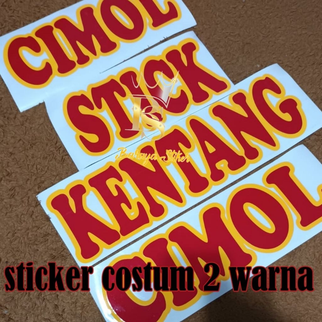 

sticker costum huruf 2 warna