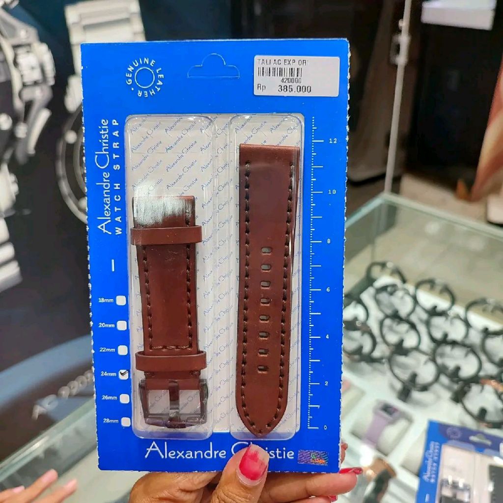 [DUNIA ARLOJI PONTIANAK]  Tali Kulit Original Alexandre Christie Uk 24