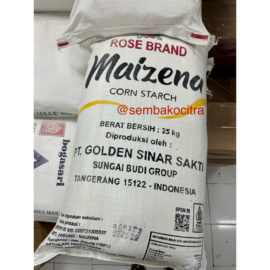 

Tepung Maizena ROSE BRAND 25kg / Tepung Maizena Corn Starch ROSE BRAND KARUNG