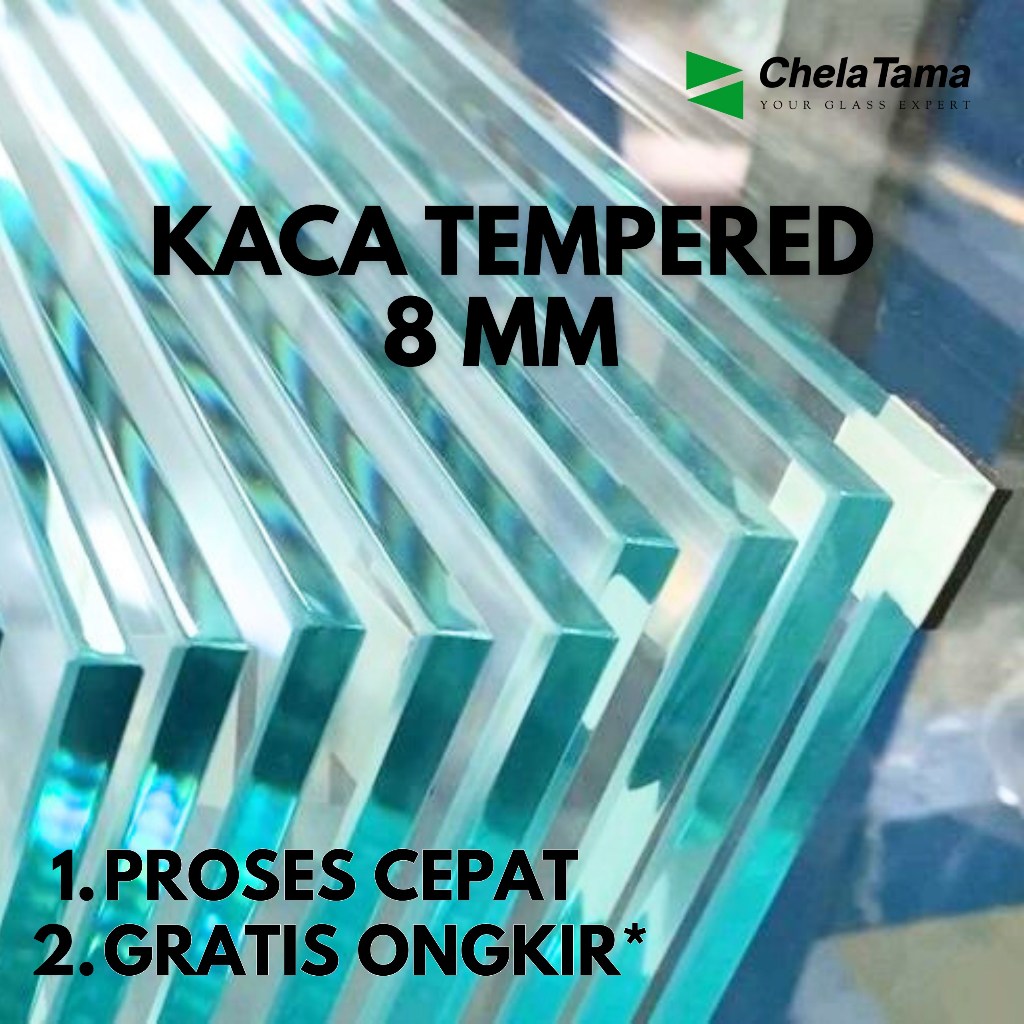 Kaca Tempered 8mm / Kaca 8 mm Tempered