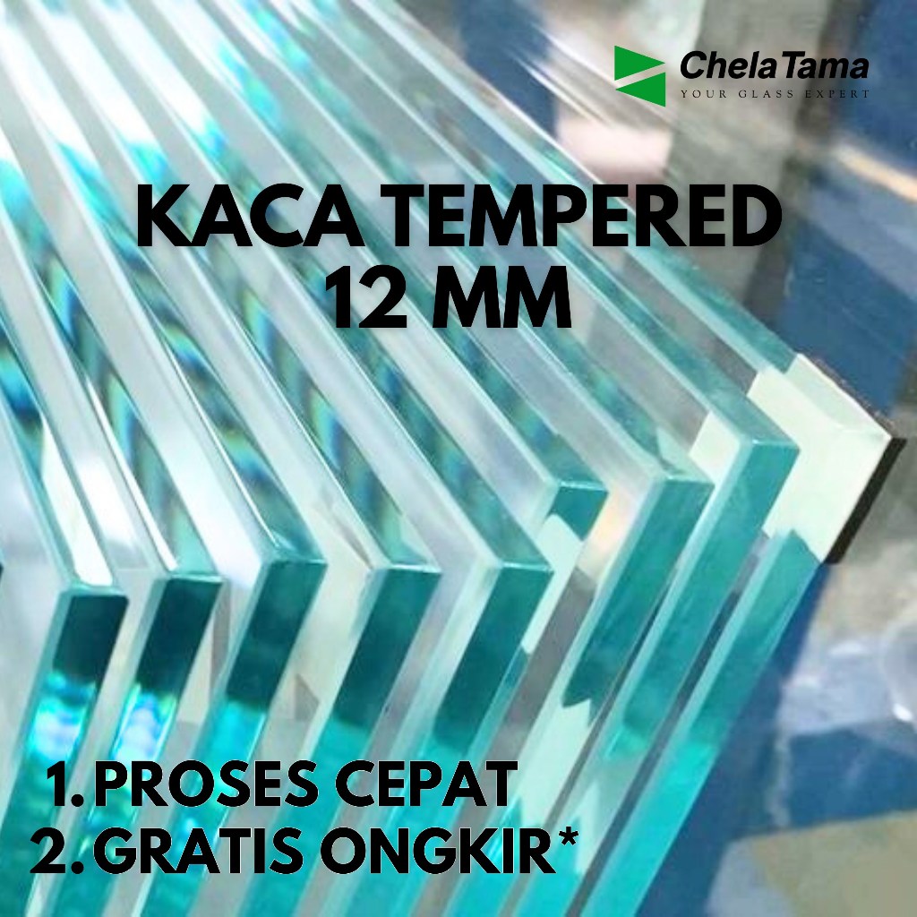 Kaca Tempered 12mm / Kaca 12 mm Tempered