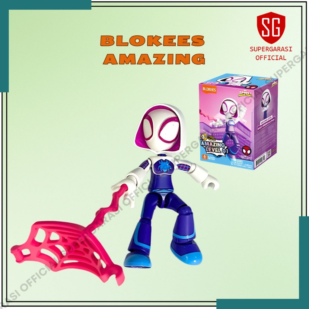 Blokees Gwen Stacy patung pajangan Amazing level 01 Action figure Marvel