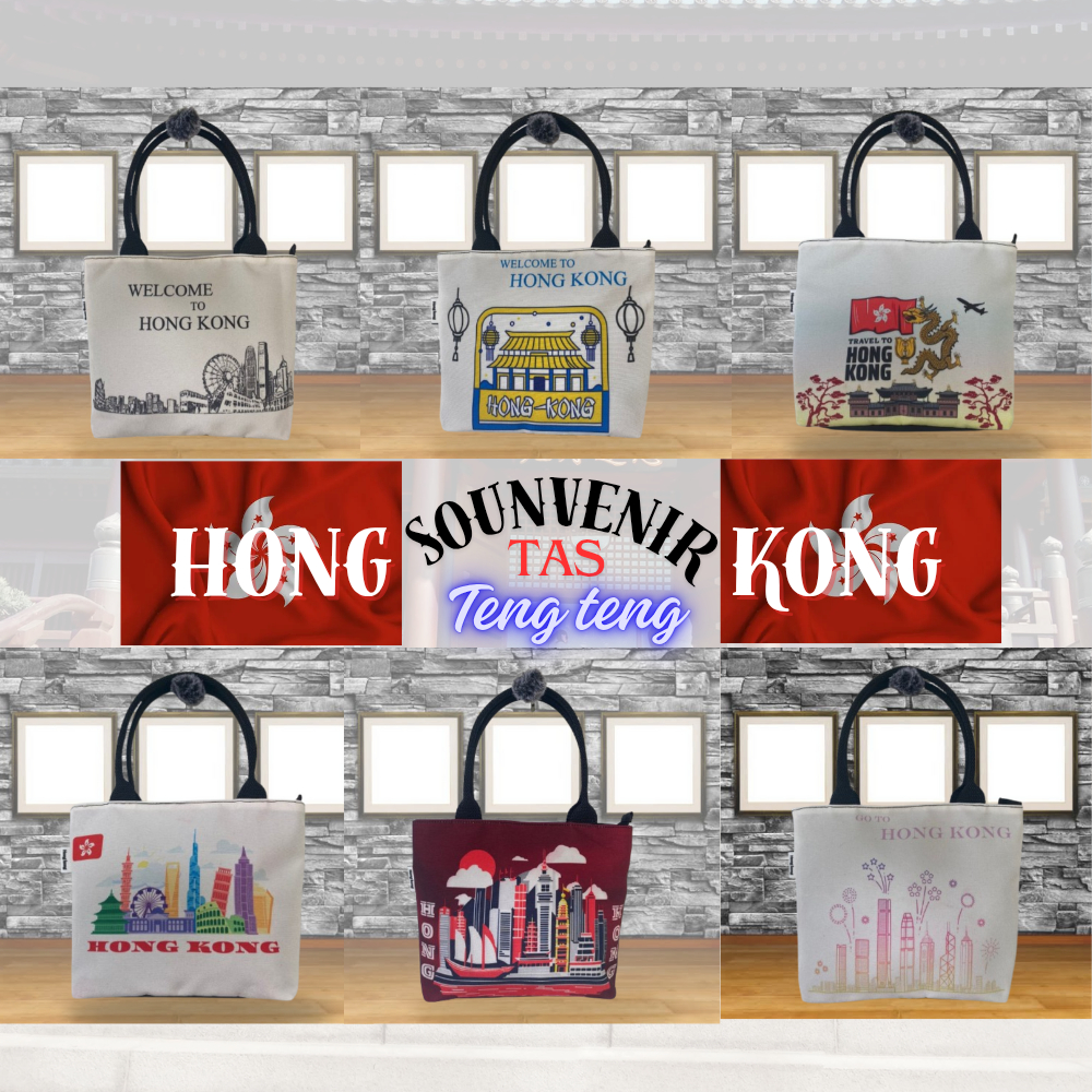 [Mini] Tas Souvenir Tote Bag - Top Handle Wanita Hongkong