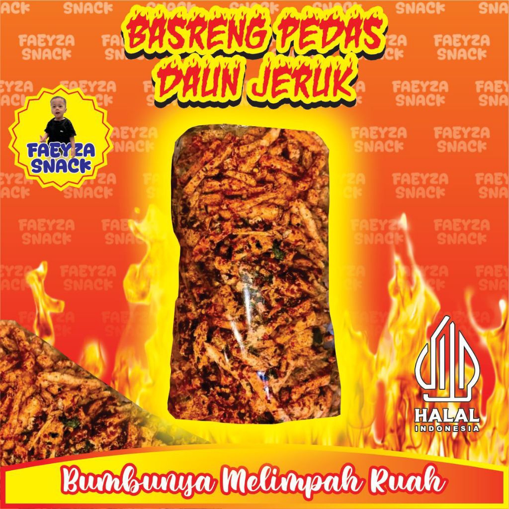 

PROMO!!! BASRENG 1KG CIKRUH PEDAS GURIH DAUN JERUK - FAEYZA SNACK