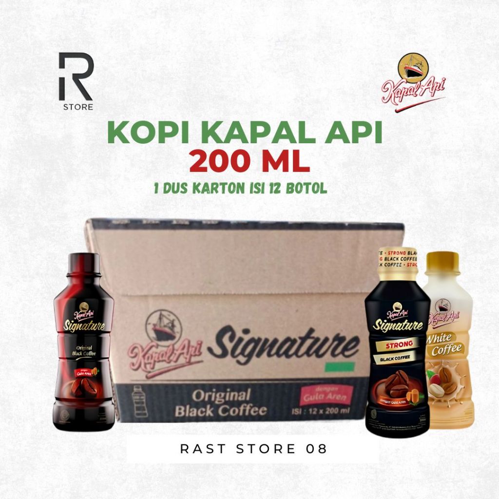 

Kopi Kapal Api Signature 1 Dus Karton isi 12 Botol 200ml | Tersedia Berbagai Varian Rasa