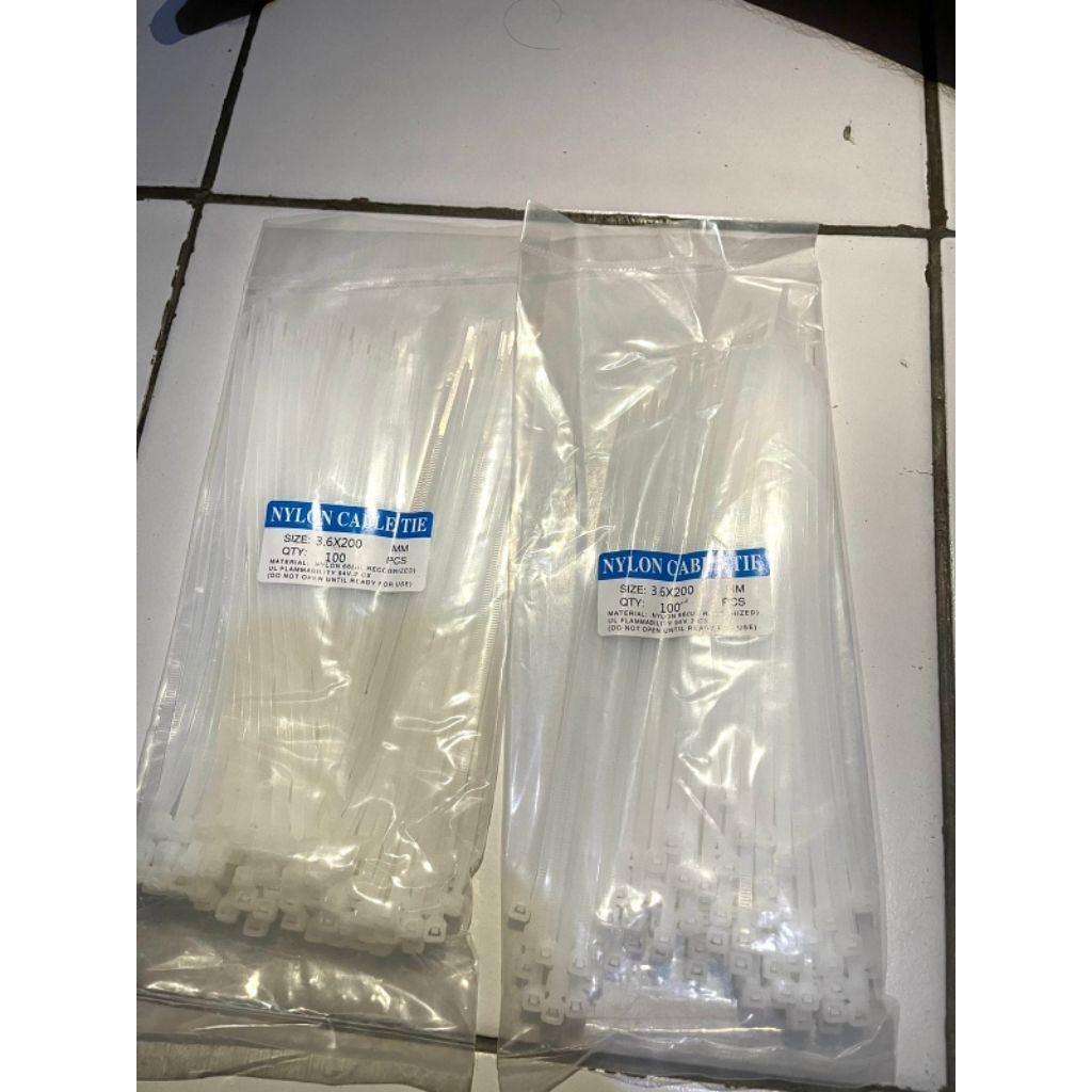 

TERMURAH!!! Kabel Ties Cable Tie 3.6 x 200mm (20cm) CV 200 NYLON Isi 100pcs