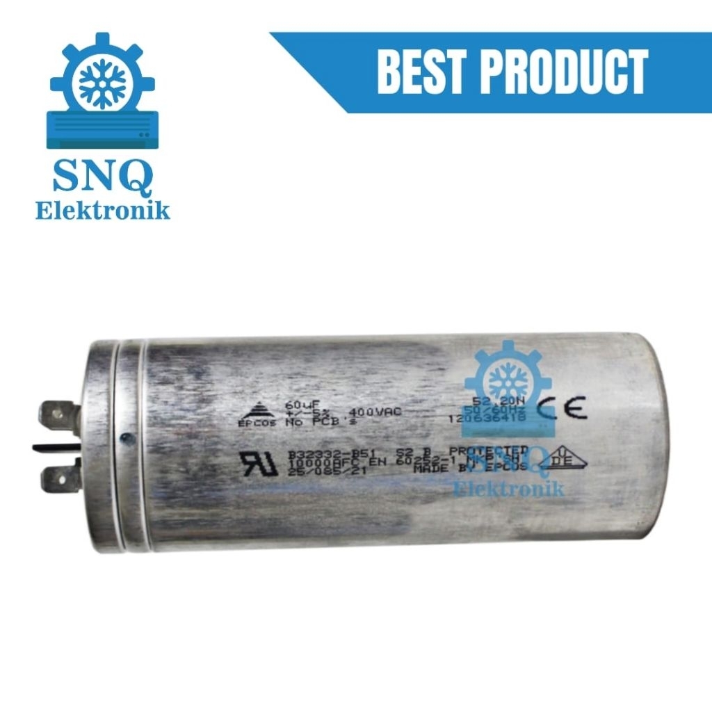 Kapasitor original AC panasonic 2,5 PK 60 uf 400 VAC - Capasitor AC original panasonic 2,5PK 60uf 40