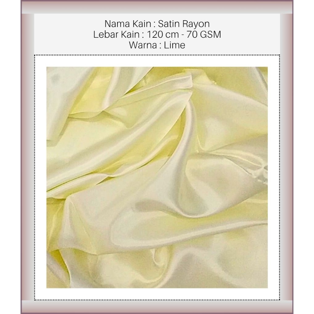 MAURA ATHALYA™ - CRB - Lime - Kain Satin - Kain Rayon - Kain Satin Premium - Kain Satin Meteran - Ka