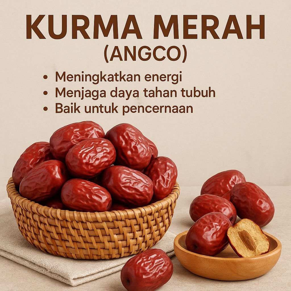 

ANGCO (Hong Zao) - KURMA MERAH - RED DATES - Ukuran Medium