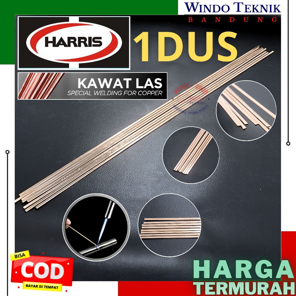 PERAK HARRIS KAWAT LAS TEMBAGA LAS PIPA AC PER 1 DUS / PERAK BRAZING ALLOYS 1 DUS / KAWAT LAS HARRIS