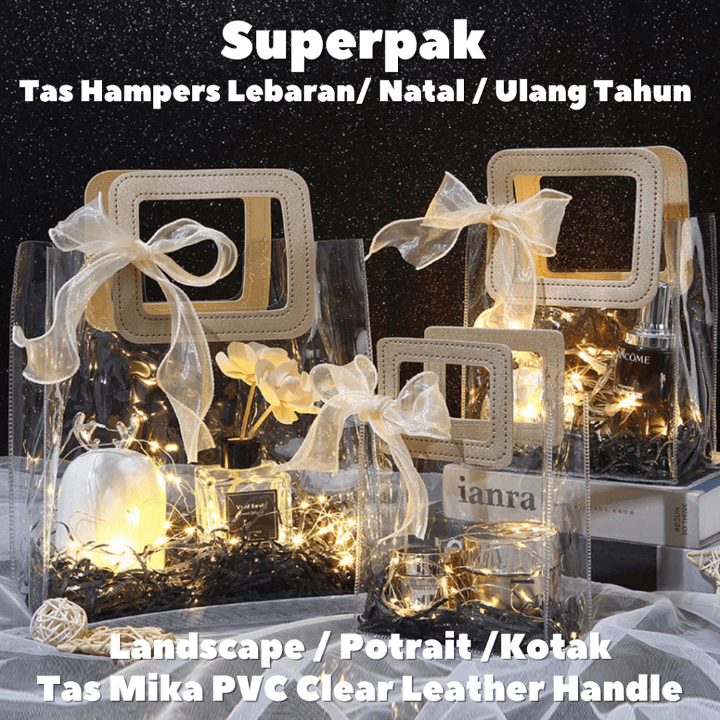 

Goodie Bag PVC 23x23x25 Leather Handle Premium Gift Bag Lebaran Natal (Min 3 Pieces) Lebaran