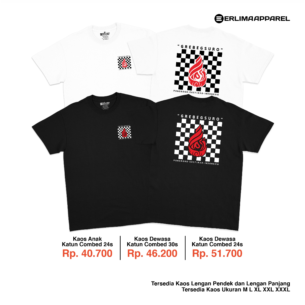 KAOS GREBEG SURO 2025 ANAK PRIA WANITA KATUN COMBED REOG PONOROGO UNISEX GS2502