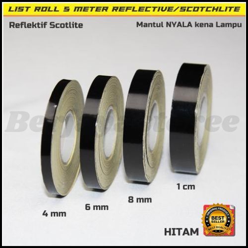 Sticker Stiker Sticker List Velg Roll Gulung Motor Mobil variasi Stiker Vlag Motor Hitam