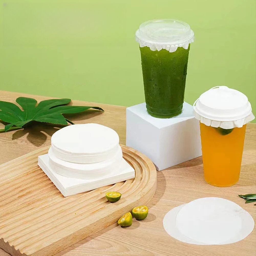 Ay00 Kertas Penutup Cup Kopi Anti Bocor Bulat Tutup Gelas Take Away/ Paper Lid Sealer Cup Minuman