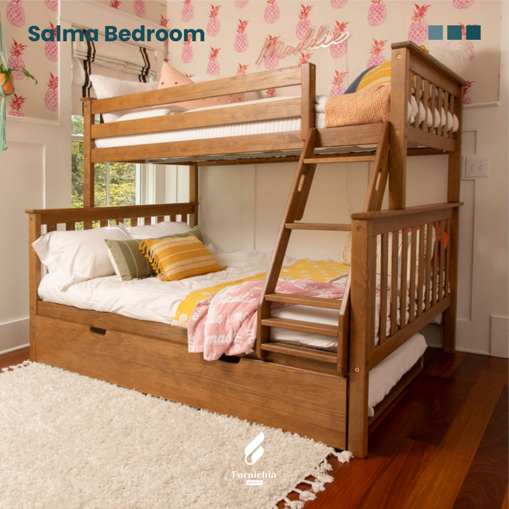 Ranjang tidur anak tingkat 3, Ranjang susun jati jepara, Kamar tidur tingkat kayu jati,