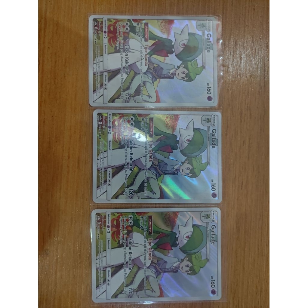3 Lembar Kartu Gallade CHR Pokemon TCG Indonesia