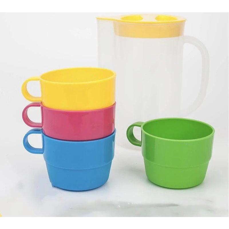 Teko Set Gelas Plastik 5 in 1 Portable Minimalis & Elegan