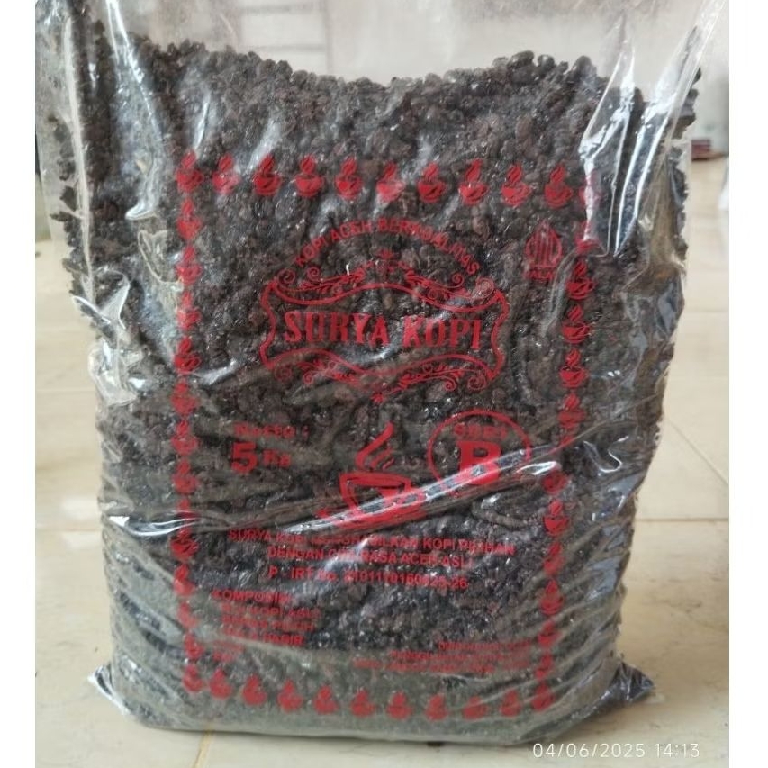 

1Kg Kopi Kasar Aceh/Saring Merk Surya Seri B