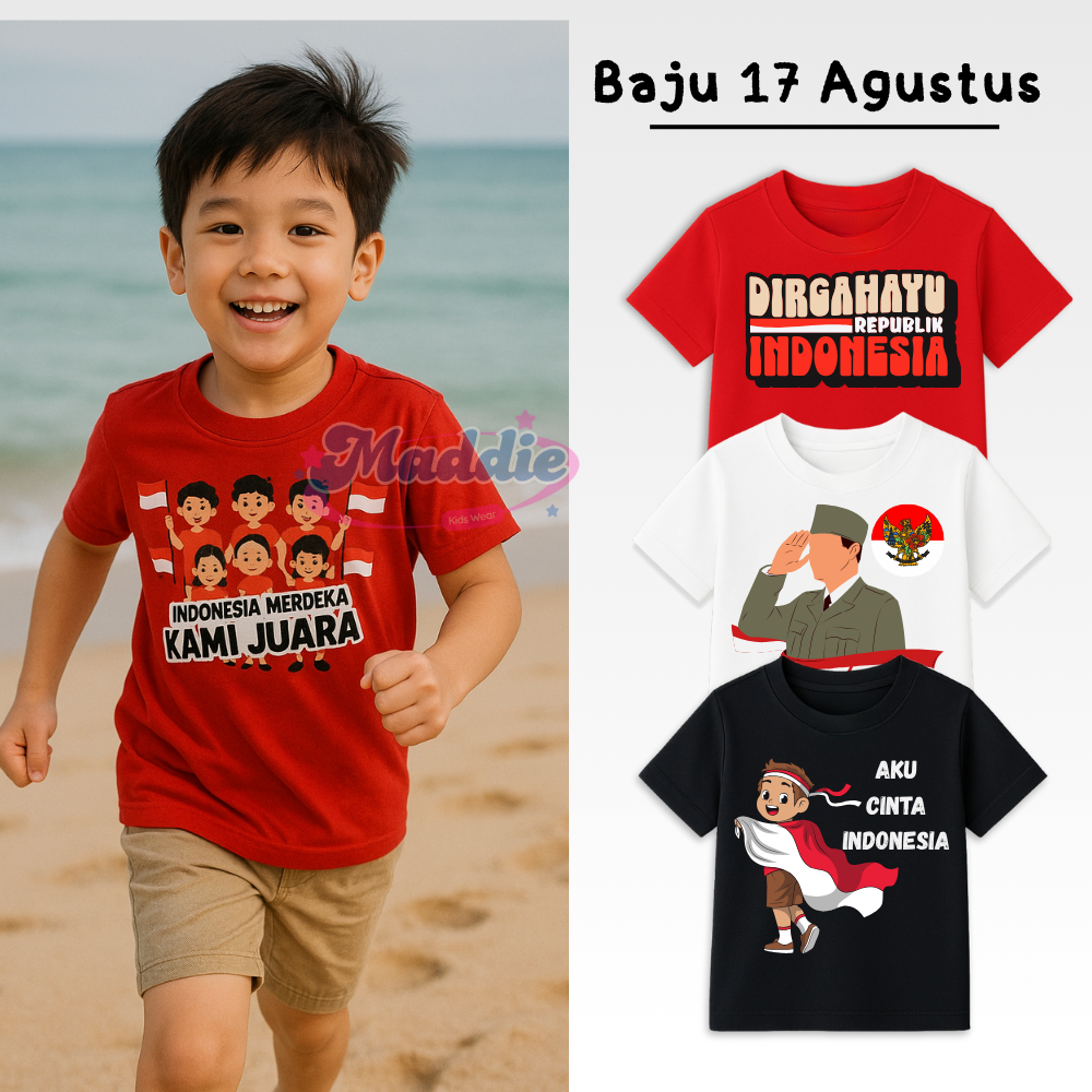 Baju 17 agustusan / baju merdeka / baju anak 17 agustusan / baju lomba 17 agustus / kaos 17 agustus