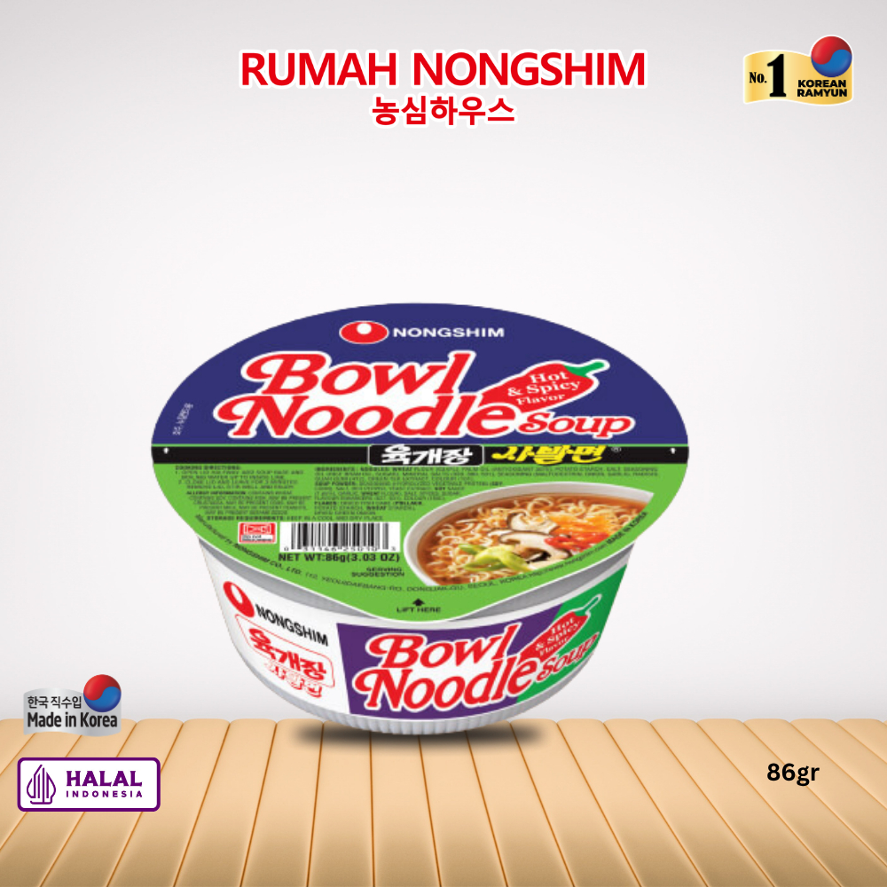 

Nongshim Farmer's Heart - BOWL NOODLE Hot & Spicy 86g [Halal & Asli Korea]