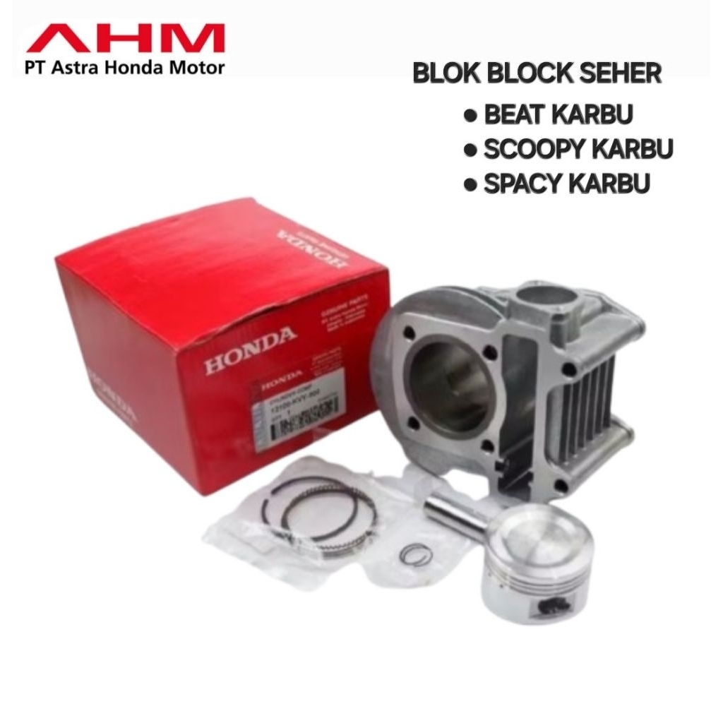 BLOK BLOCK SEHER + PISTON KIT BEAT KARBU SCOOPY KARBU SPACY KARBU ORIGINAL AHM