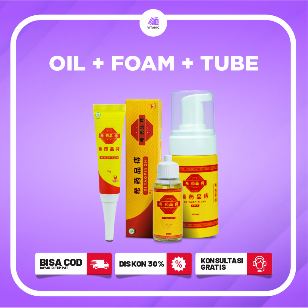 XI YAOPIN ZHI PAKET 3 VARIAN Obat Wasir Cina Original Kempeskan Benjolan Wasir Luar dan Bab Berdarah