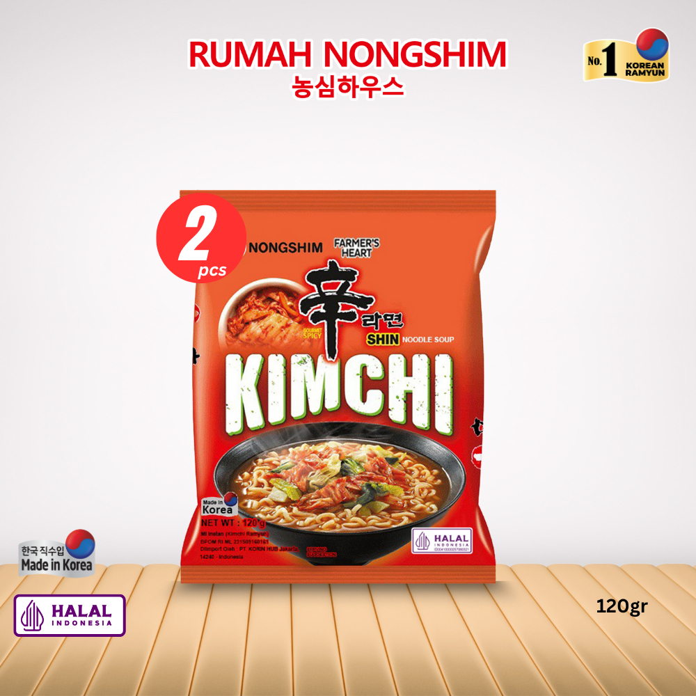 

Bundling DUA - Nongshim SHIN KIMCHI Noodle Soup [120 gram x 2 pcs] Free Aluminium Tray
