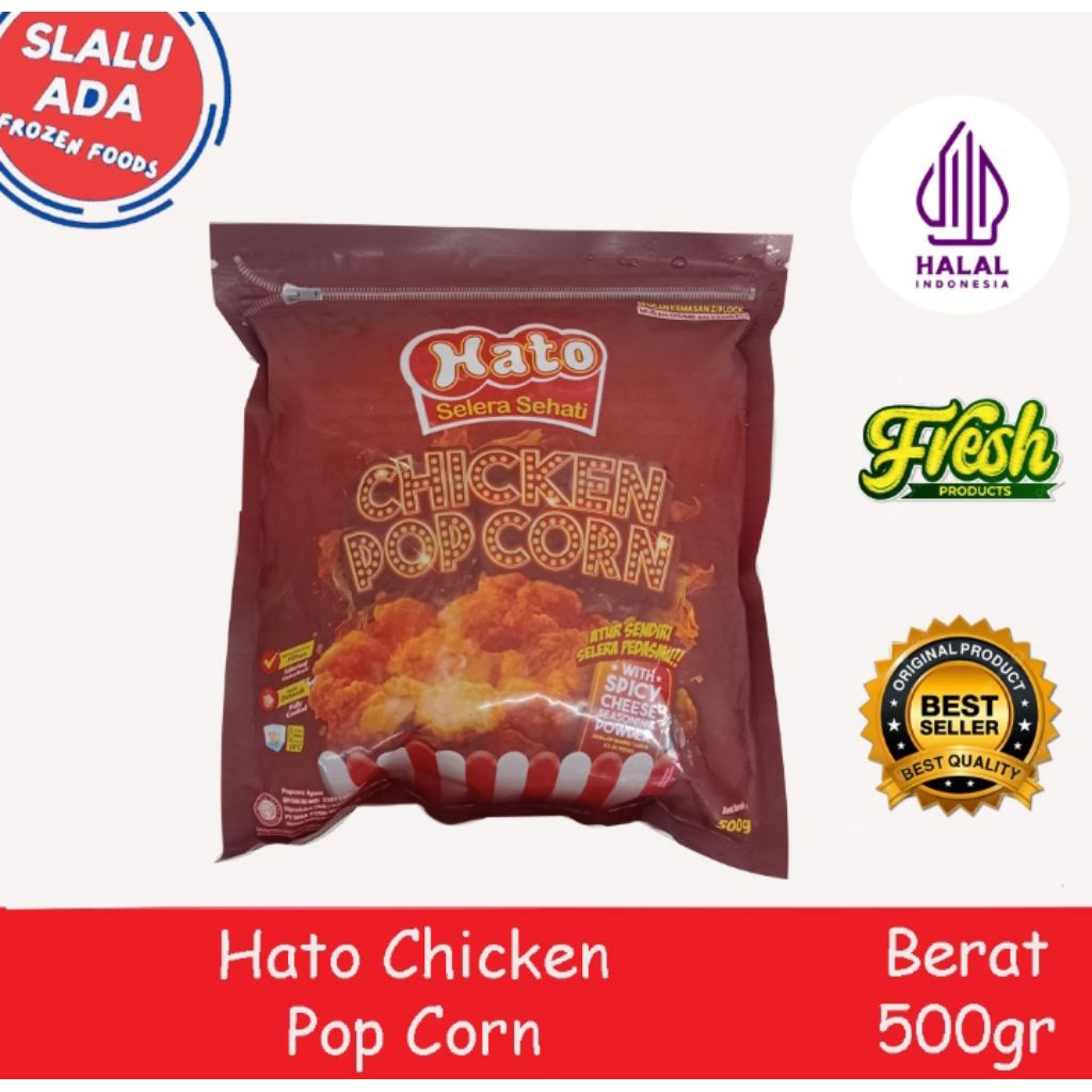 

Hato Chicken Pop Corn Berat 500gr
