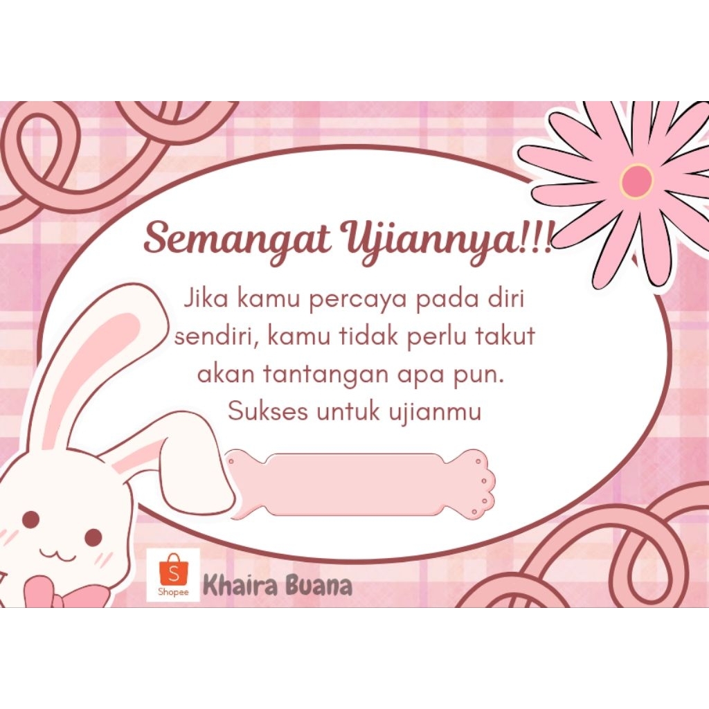 

Kartu ucapan untuk Mini gift Mini Hampers Mini Snack ucapan mini cocok untuk hadiah berbagi di hari ulang tahun Perpisahan maupun Penyemangat Ujian