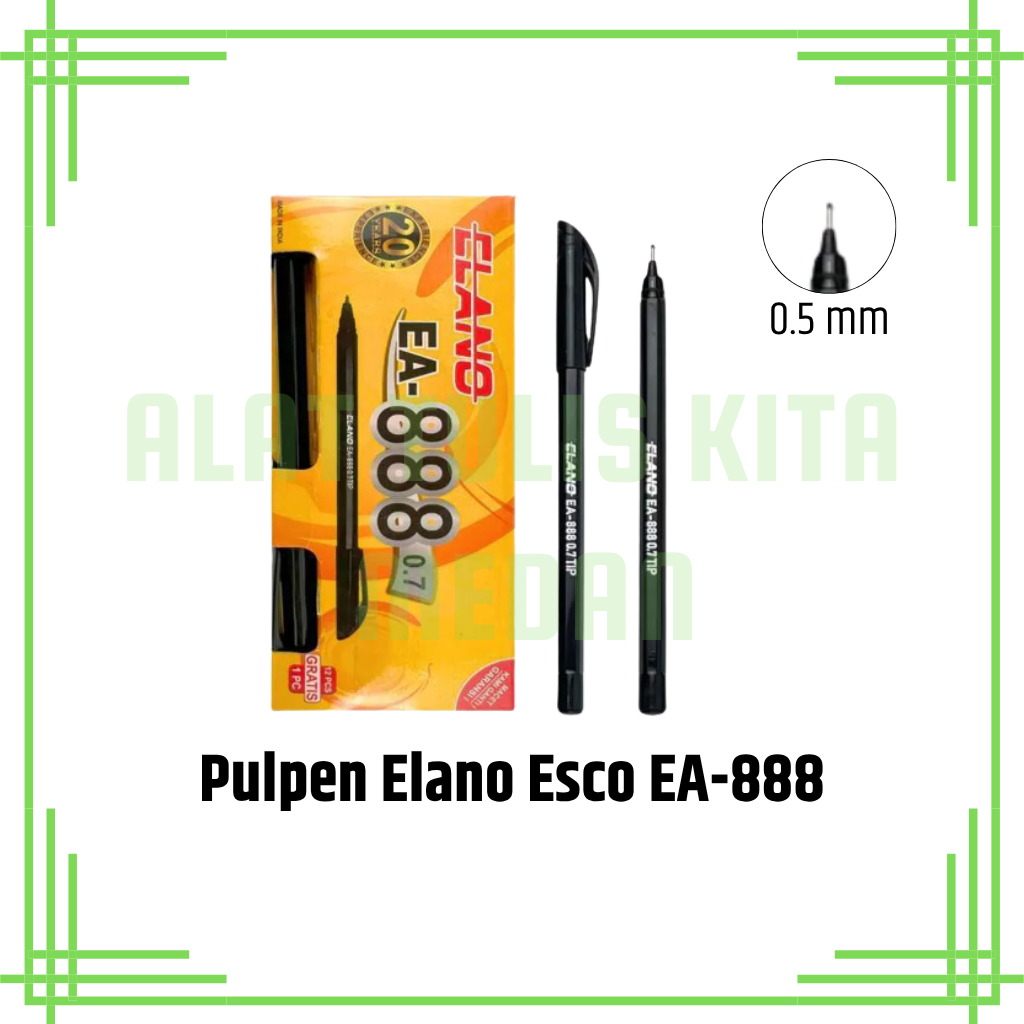 

(1 Kotak) Pulpen Elano Esco EA-888 (Bonus 1 Pcs) / Ball Pen / Pena 0.7mm Elano Esco EA-888