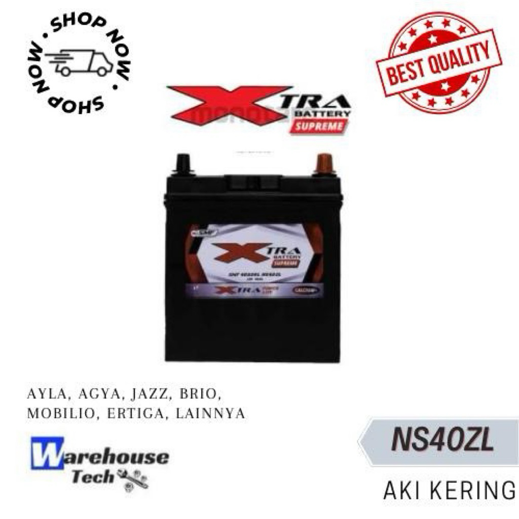 XTRA SUPREME NS40ZL AKI MOBIL AKI KERING MOBILIO AYLA SIGRA BERGARANSI