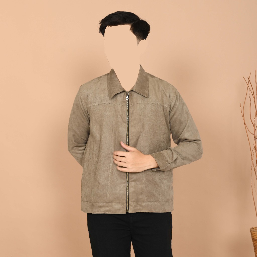 MOESAB - Trucker Suede Jacket / Work Jacket Suede Pria / Jaket Suede Pria Boxy Sleting