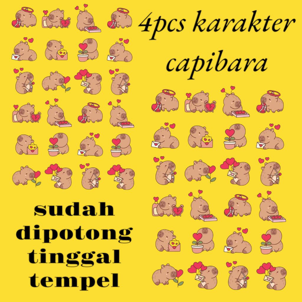 

CAPYBARA CAPIBARA KAPIBARA - Stiker Kertas Buku Komputer Laptop Diary Aksesoris Mainan Anak Kecil TK SD Viral Tempelan Meja