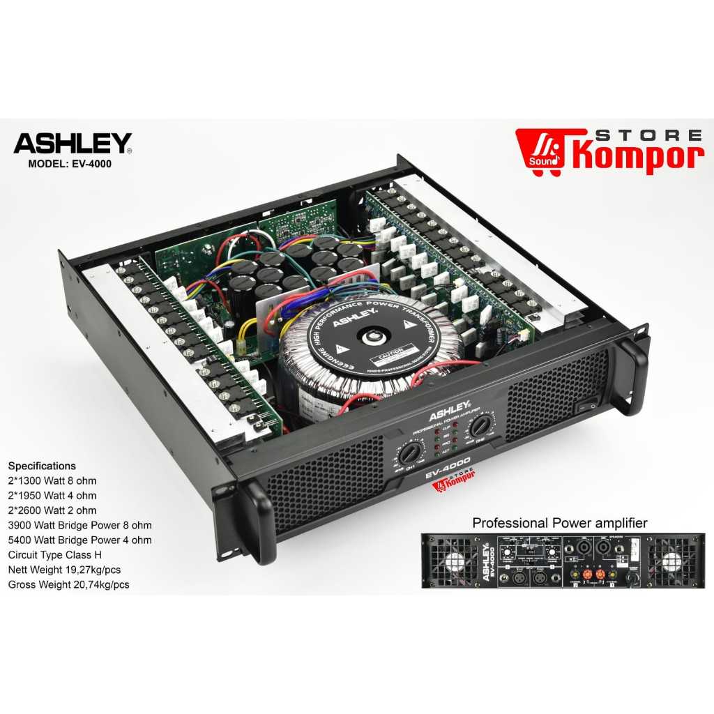 POWER AMPLIFIER ASHLEY EV4000 POWER ASHLEY EV 4000 CLASS H