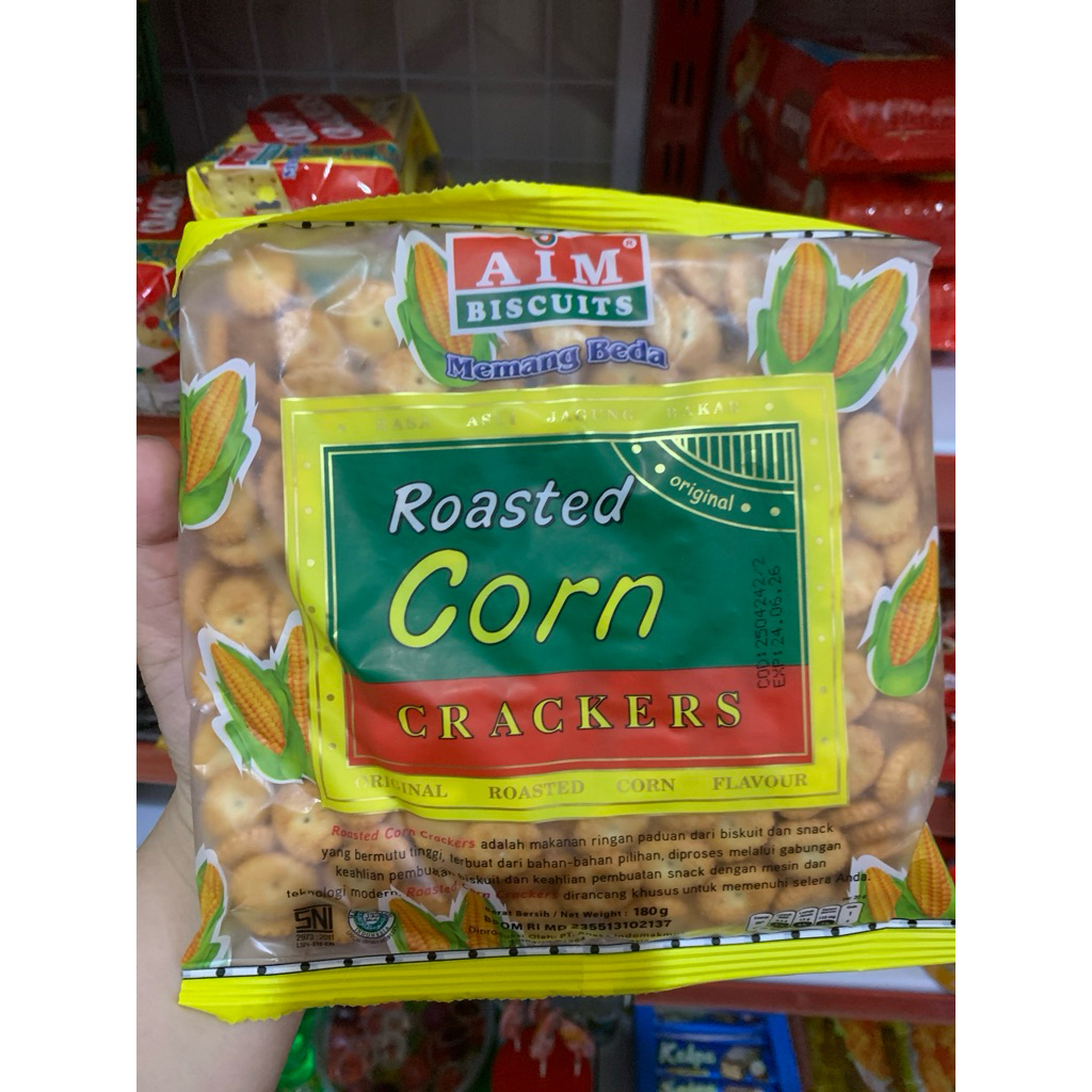 

AIM BISCUITS - ROASTED CORN CRACKERS BISKUIT JAGUNG 180gr