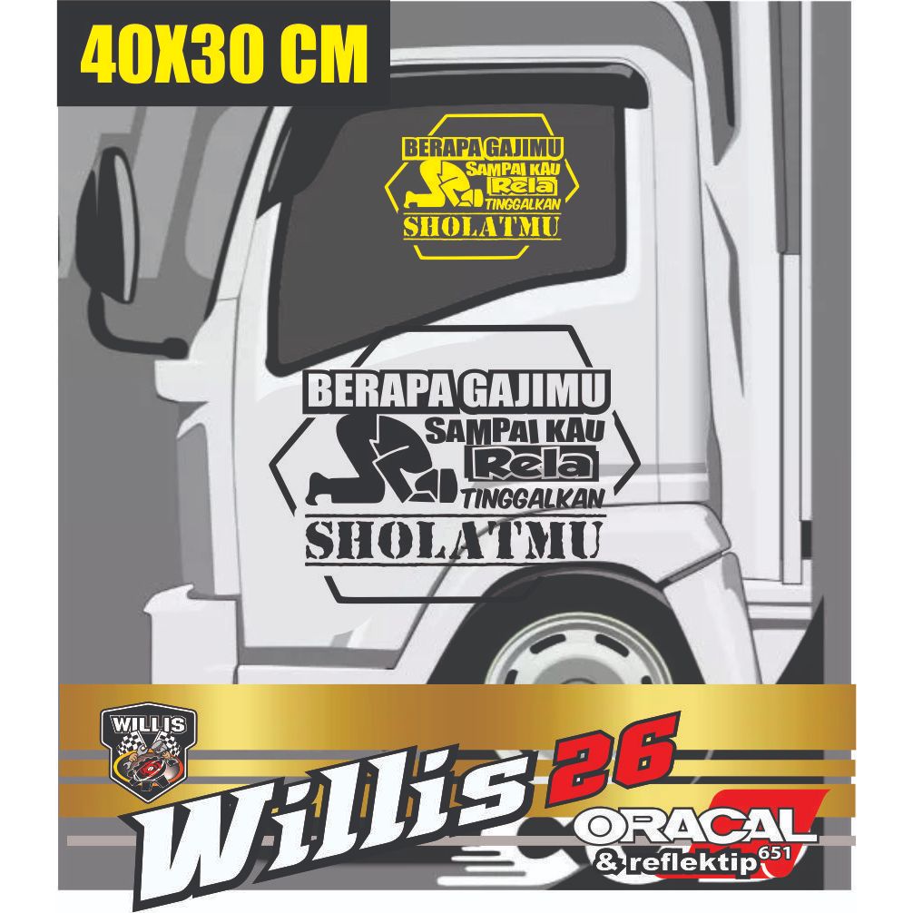 Stiker Kata-Kata Sholat / Stiker Truck / Stiker Mobil / Stiker Kata-Kata Sholat
