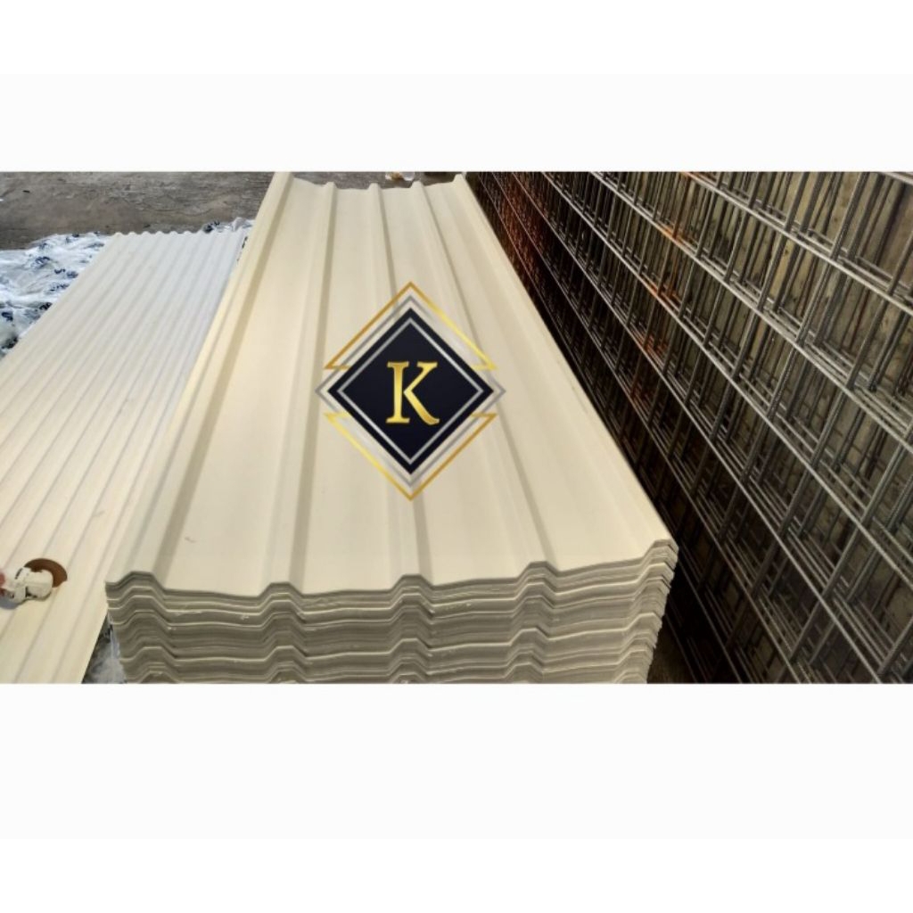 ATAP UPVC ALDERON RS 1000 TRIMDECK PANJANG 4 METER TRIMDEK SINGLE WALL PUTIH BIRU ABU ABU LEBAR EFEK