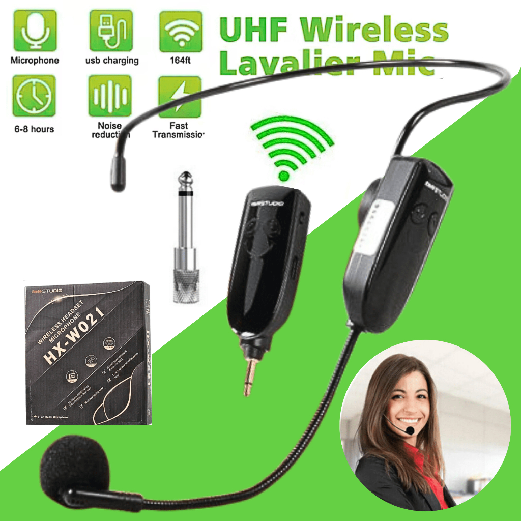 TaffSTUDIO MIC LCD MIK Imam Masjid Ceramah Keliling Wireless Microphone Tanpa Kabel with Transmitter