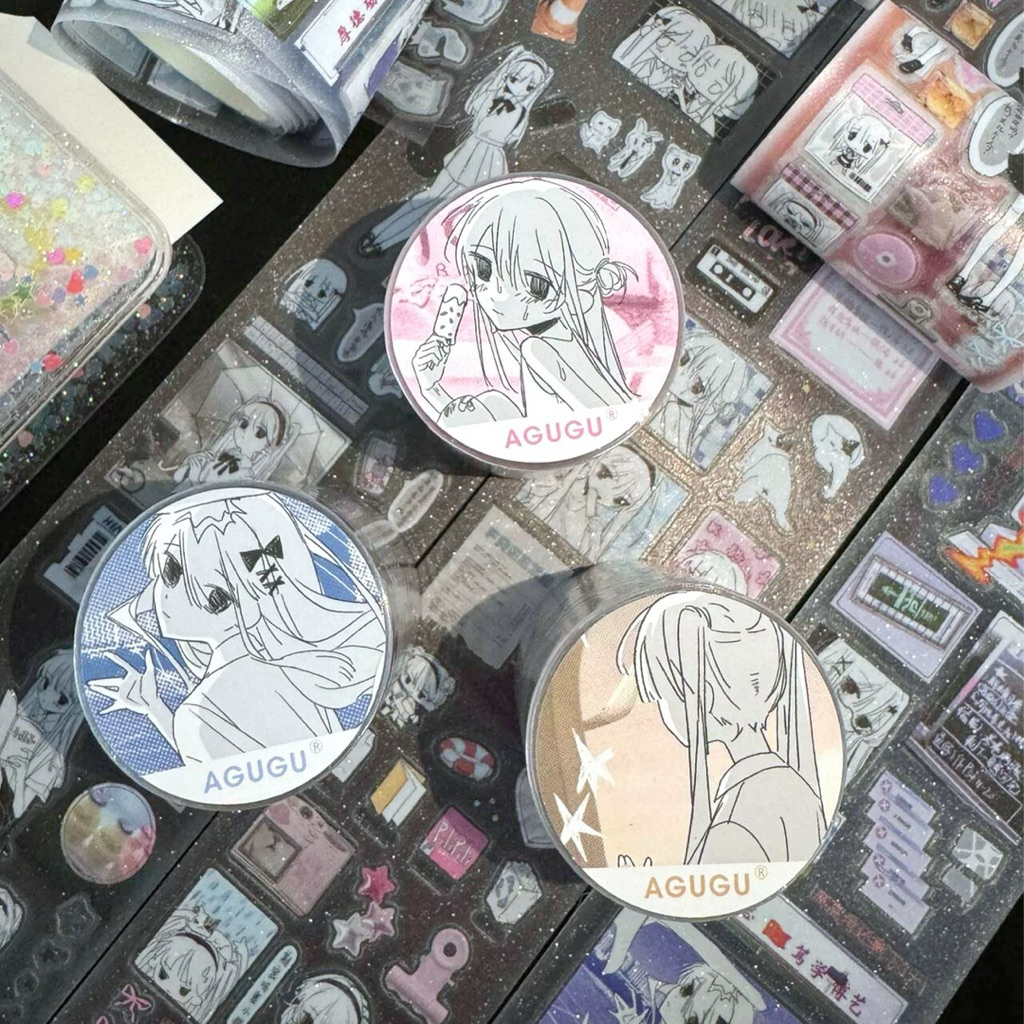 

sticker roll ecer 40cm japan vibes anime school girl dekorasi journal readystock B3228