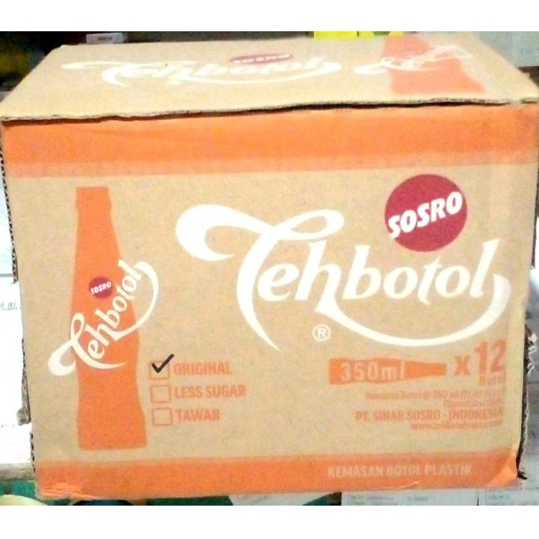 

TEH BOTOL SOSRO 1 KOTAK 350 ml ISI 12 BOTOL