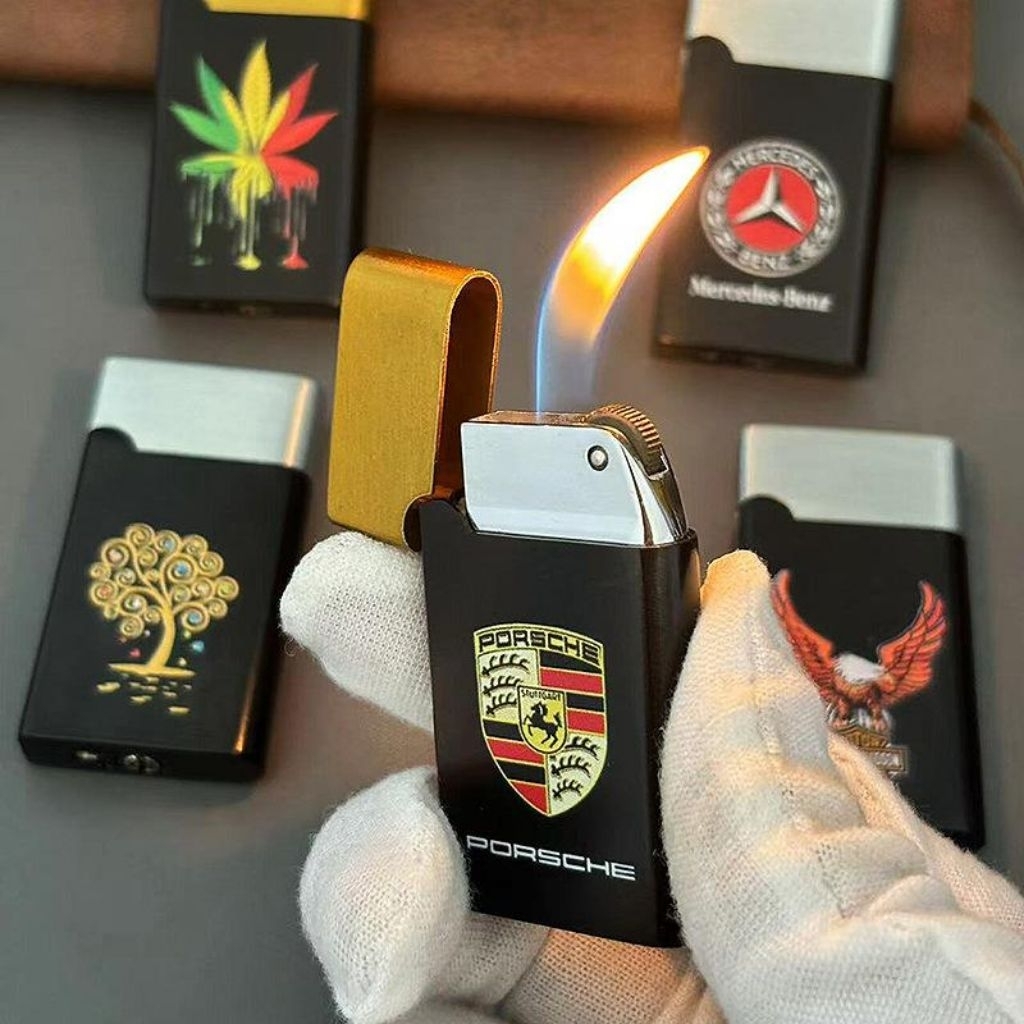 Korek simple kecil motif, korek api kecil segi empat, isi ulang gas DN718