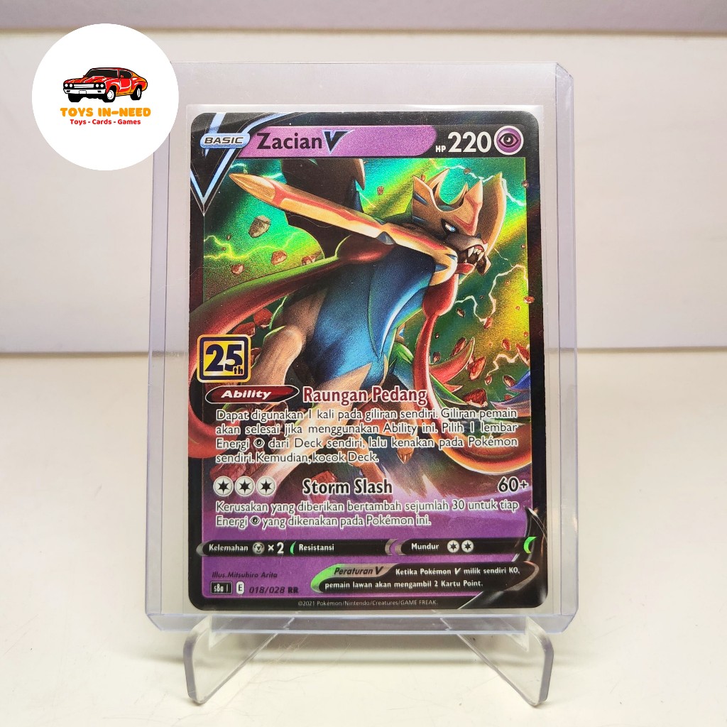 Zacian V s8a RR 018/028 25th Anniversary Pokemon TCG Card Kartu Pokemon Indonesia